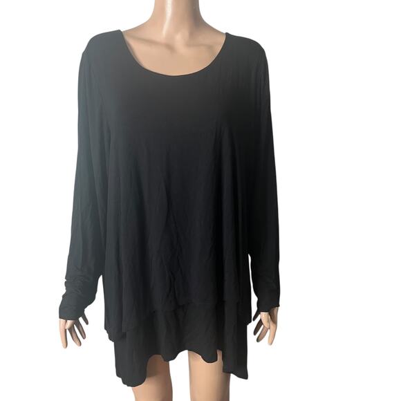 Soft Surroundings Shirt Womens 1X Black Pullover - Picture 3 of 12